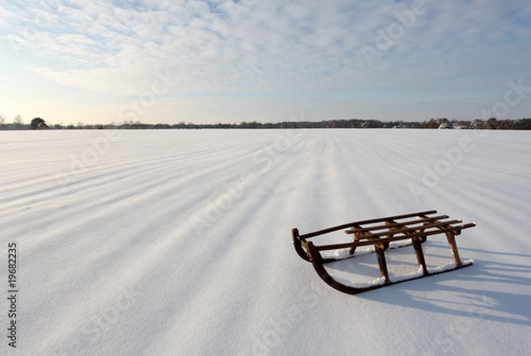Obraz Schlitten im Schnee