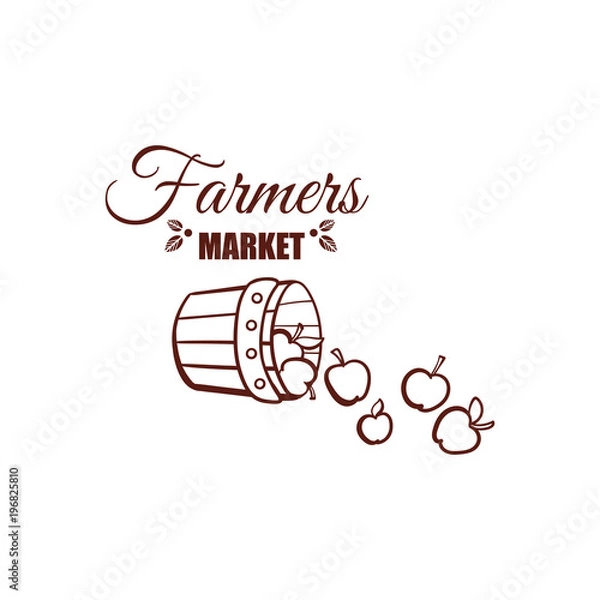 Fototapeta Godło monochromatyczne rynku rolników