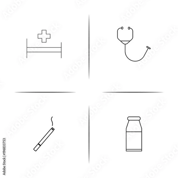 Fototapeta Healthcare And Medical simple linear icon set.Simple outline icons