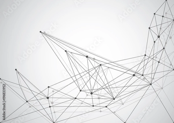 Fototapeta Abstract Polygonal Space Background with Connecting Dots and Lines. Vector Illustration