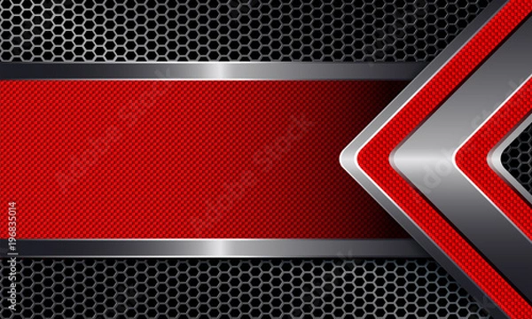 Obraz Geometric background with metal grille arrow and frame.