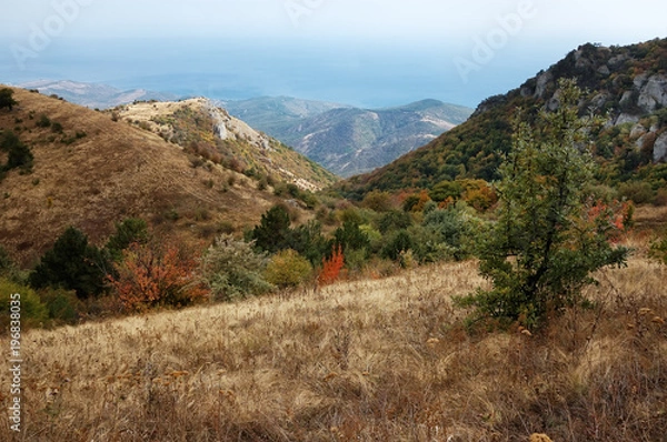 Fototapeta The Crimea Demerdzhi Mountain in autumn