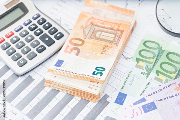 Obraz Financing graphics with money