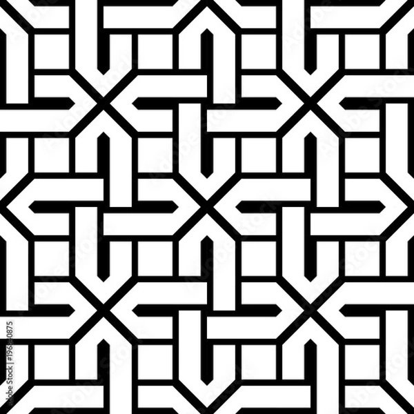 Fototapeta Design seamless monochrome geometric pattern