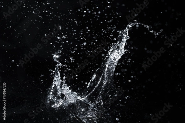Obraz water splash black background backdrop fresh
