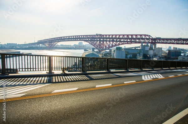 Fototapeta 大阪・なみはや大橋からみる港大橋