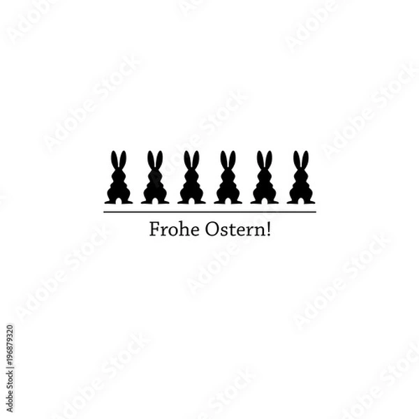 Obraz Osterhasen, schwarz/weiß