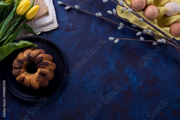 Obraz Easter background with pound cake