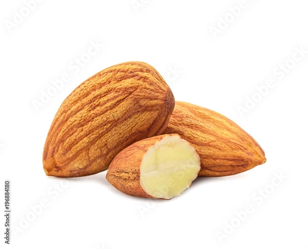 Fototapeta almonds isolated on a white background.