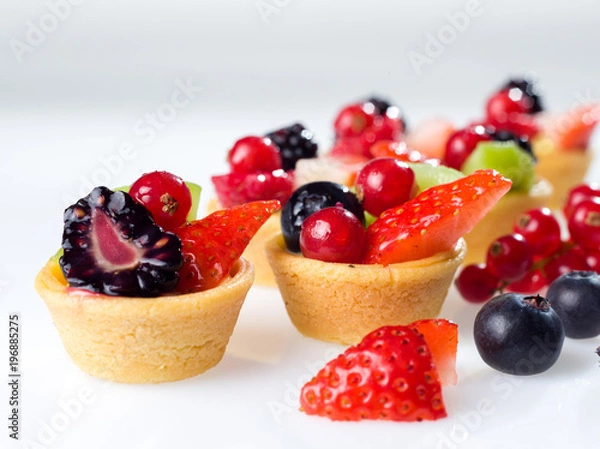 Obraz Small handmade fruit pastry with cream