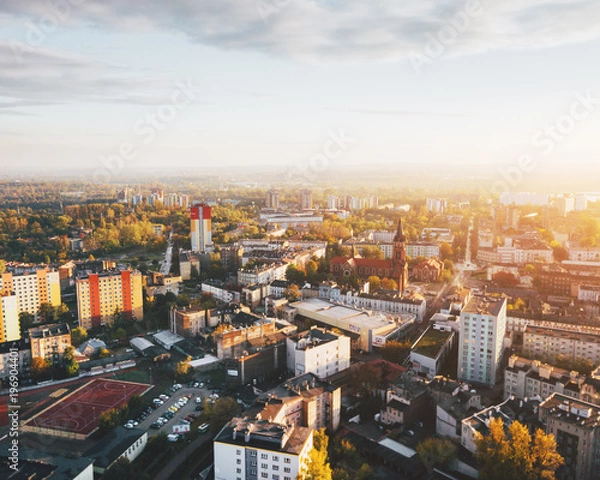 Fototapeta Sosnowiec Śródmieście z powietrza