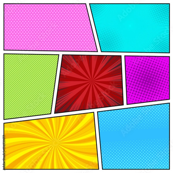 Obraz Comic book pages mockup template