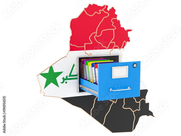 Fototapeta Iraqi national database concept, 3D rendering