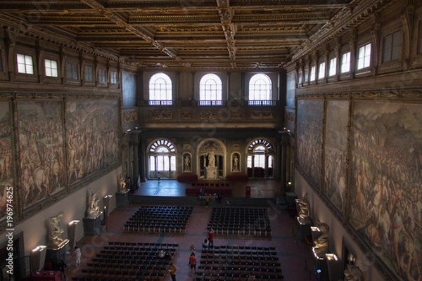 Fototapeta The Salone dei Cinquecento at Palazzo Vecchio, Florence, Italy.