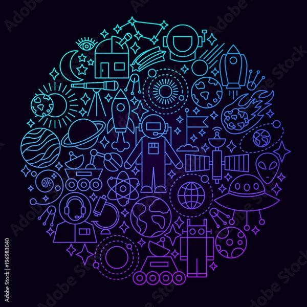 Fototapeta Space Line Icon Circle Concept