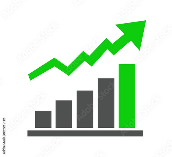 Fototapeta Vector growing graph icon