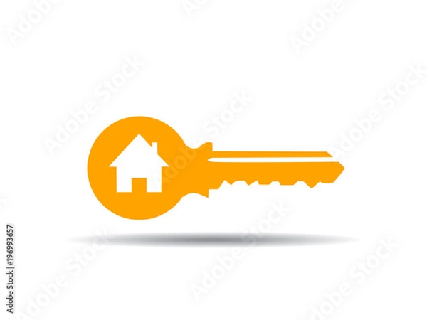 Fototapeta vector illustration of key with house