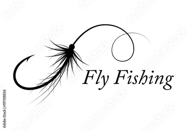 Obraz graphic fly fishing, vector