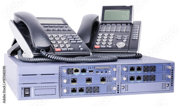 Obraz Phone switch and two telephones