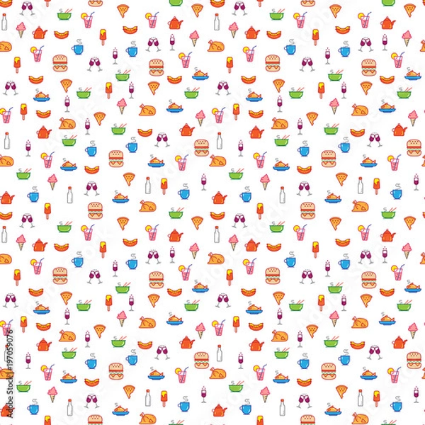 Fototapeta бесшовный фон еда