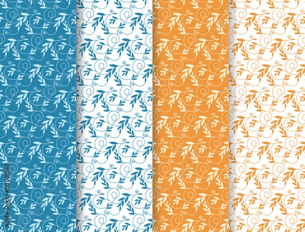 Fototapeta Seamless Pattern Branches With Leaves