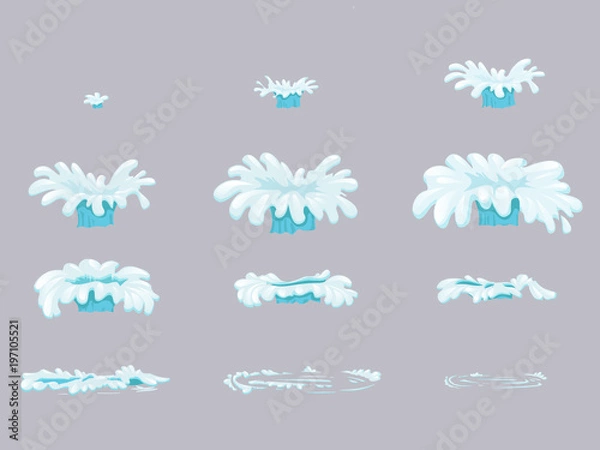 Fototapeta Set sprite sheet splash animation  water detail