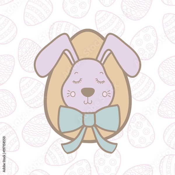 Fototapeta Easter rabbit with Easter egg. Vector illustration isolated.