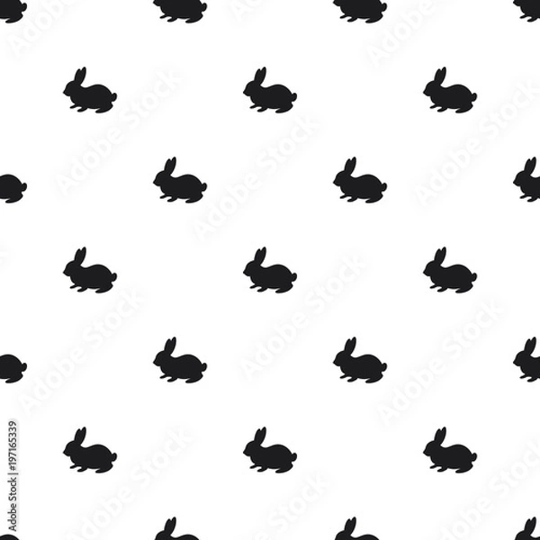 Fototapeta Seamless rabbit pattern on a white background