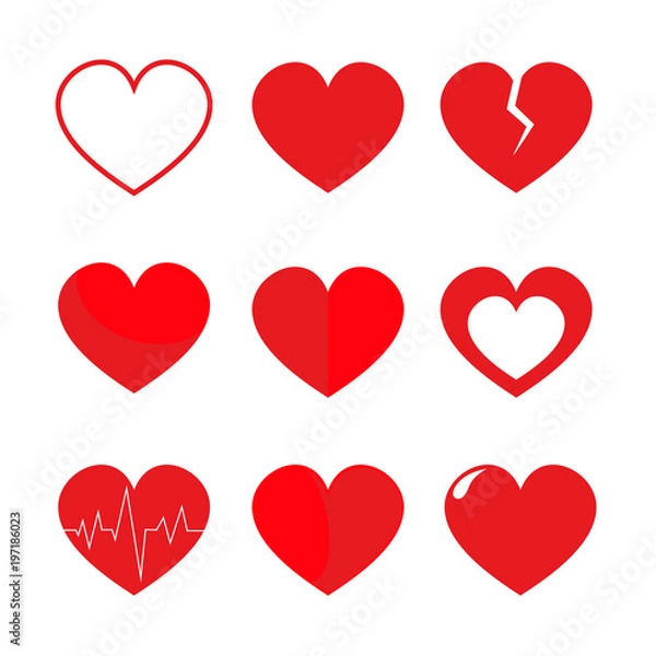 Obraz Czerwone serca ilustracja wektorowa