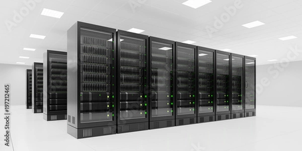 Fototapeta Dark servers in data center