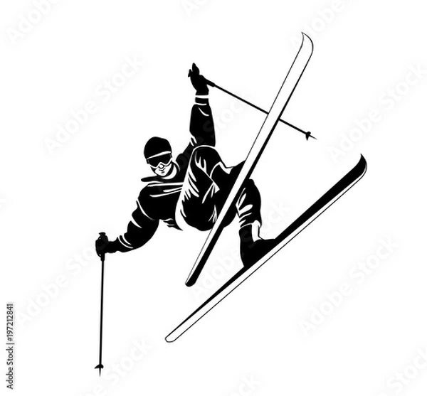 Fototapeta Ski recreation poster design. 