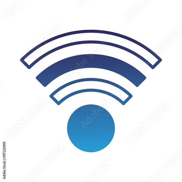 Fototapeta wifi internet connection signal wireless icon vector illustration degraded blue