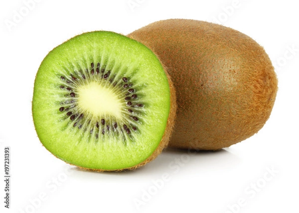 Obraz Świeże owoce kiwi na białym tle, w tym ścieżki przycinającej bez cienia.