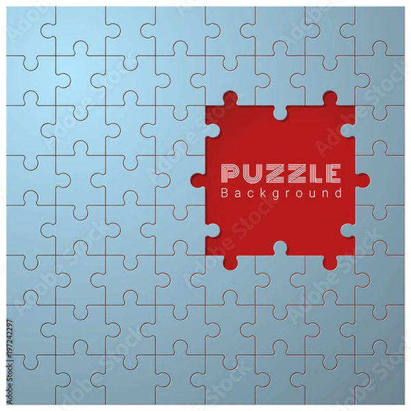 Fototapeta Abstract conceptual background with incomplete jigsaw puzzle , vector , illustration