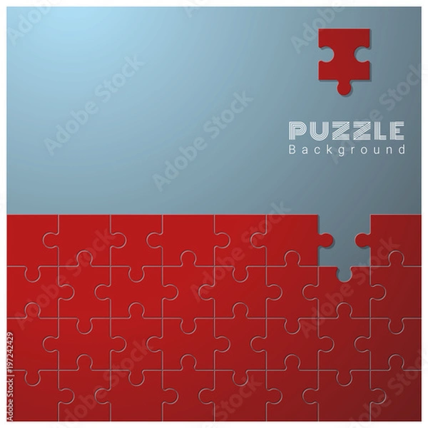 Fototapeta Abstract conceptual background with incomplete jigsaw puzzle , vector , illustration