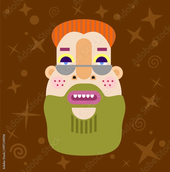 Obraz Fantastic man portrait. Vector avatar.
