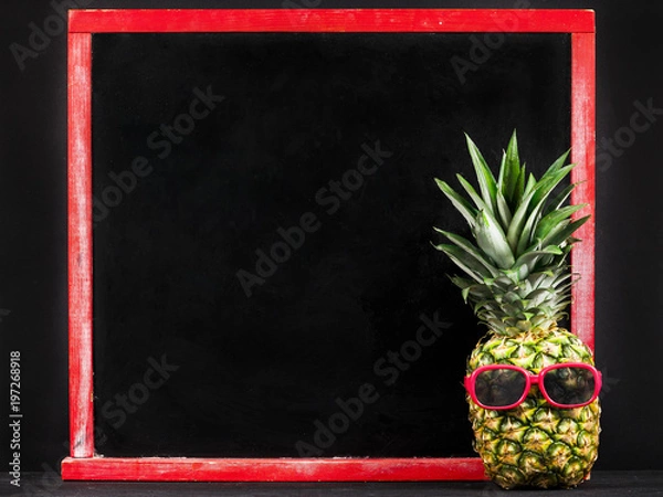 Obraz pineapple and text on a school board