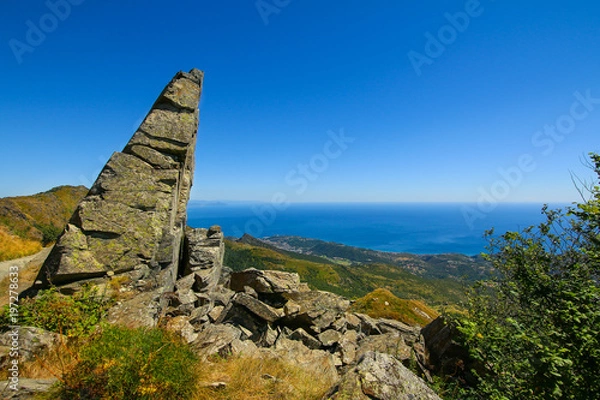 Obraz Triangular shaped rock in Beigua National Geopark, Liguria , Italy
