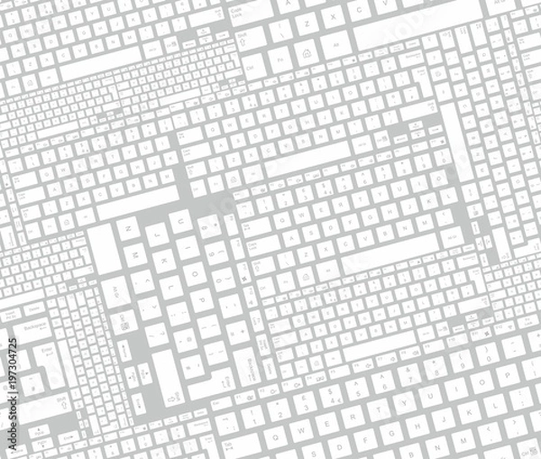 Fototapeta Seamless pattern with computer keyboard keys