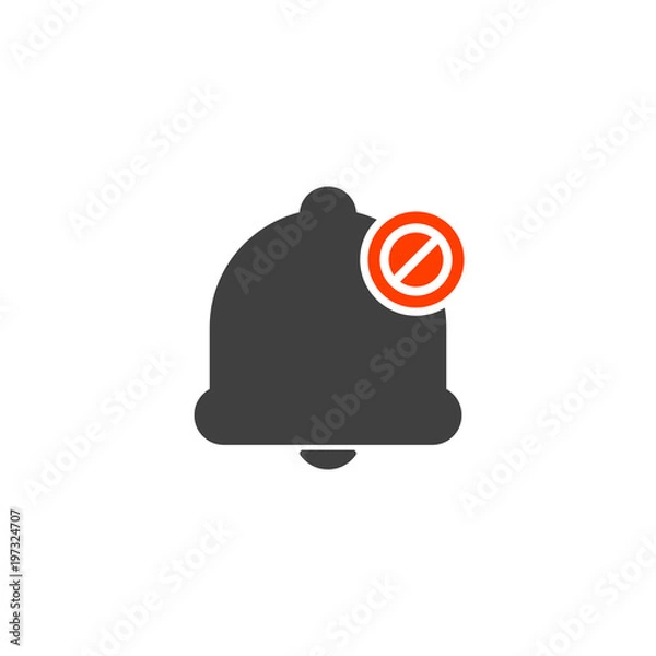 Fototapeta 3522365 Notification icon with not allowed sign. Notification icon and block, forbidden, prohibit symbol