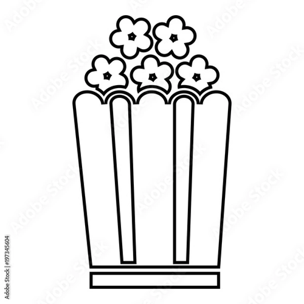 Fototapeta Popcorn icon black color illustration flat style simple image