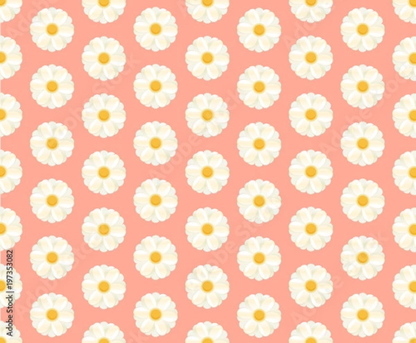 Obraz seamless white daisy on pink background