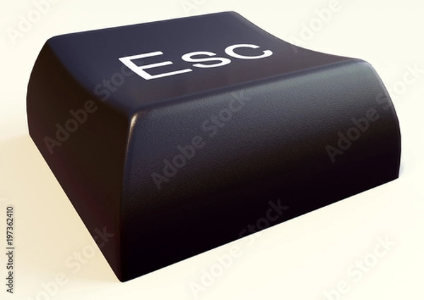 Fototapeta A 3d illustration of a esc button from a keyboard