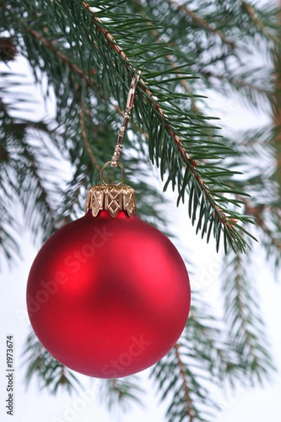 Obraz christmas decoration hanging on a tree