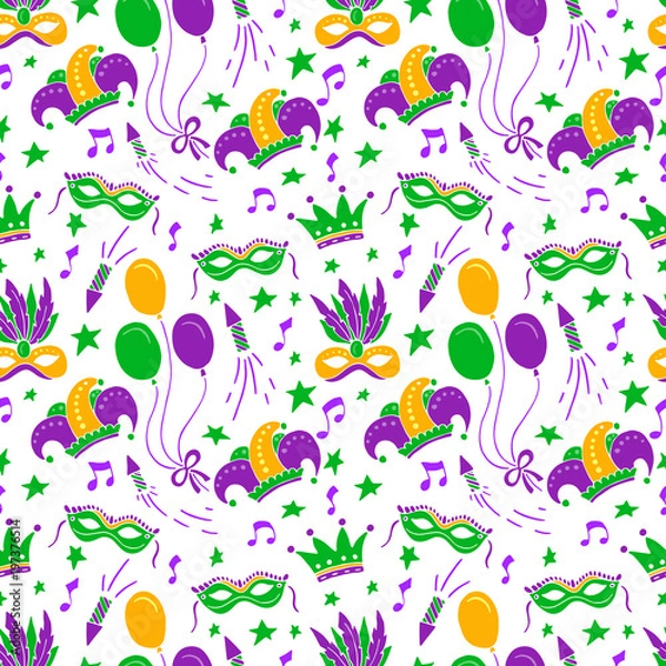 Obraz Mardi Gras seamless pattern