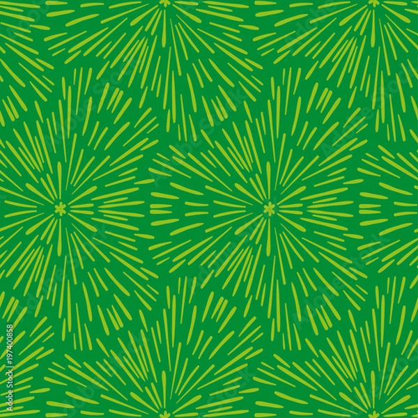 Fototapeta Hand drawn seamless green pattern. Abstract shabby textured background.