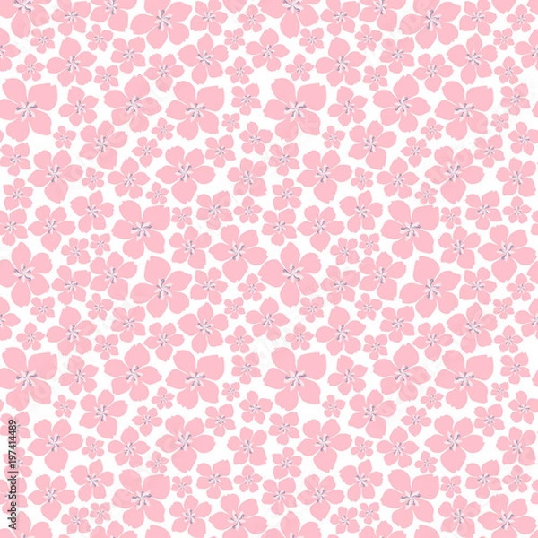 Fototapeta Seamless pattern with sakura blossom. Vector Illustration.