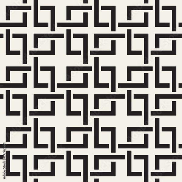 Fototapeta Vector seamless lines pattern. Abstract background with interweaving squares. Geometric monochrome lattice texture. Decorative grid.