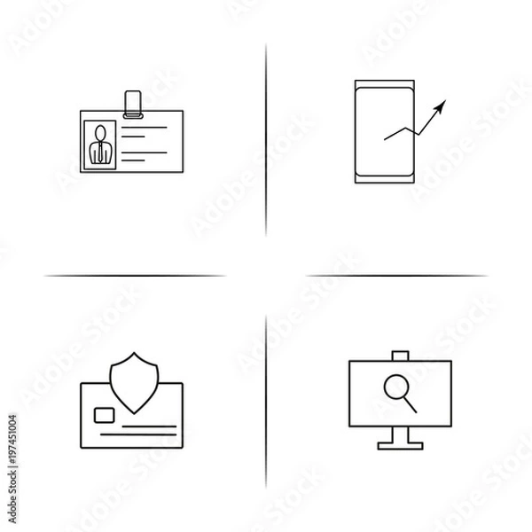Fototapeta Business simple linear icon set. Outline icons