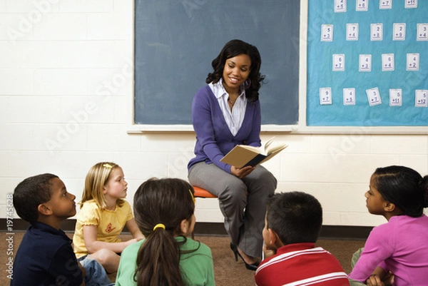 Obraz Nauczyciel czytający uczniom